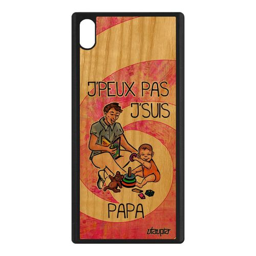 Coque Silicone Sony Xperia Xa1 Ultra Bois Jpeux Pas J'suis Papa Humour Rose Bande Dessinée Père Housse Je Texte Drole Humoristique