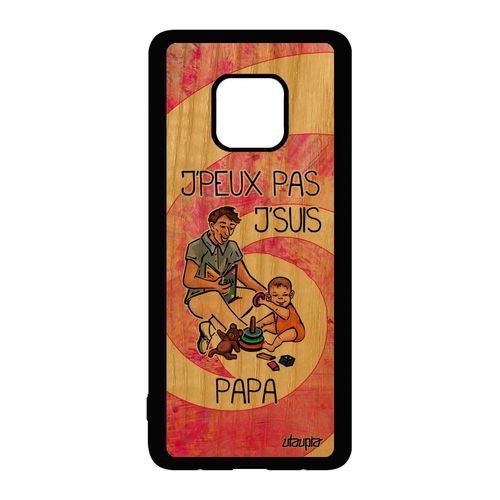 Coque Silicone Jpeux Pas J'suis Papa Huawei Mate 20 Pro En Bois Rose Texte Humour Je Portable Bande Dessinée Drole Naissance Garcon