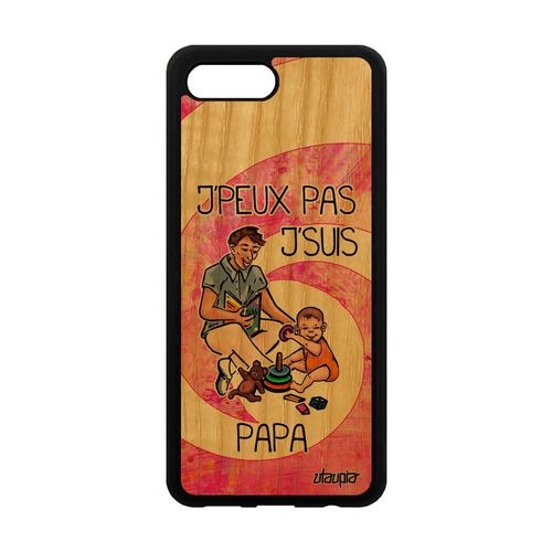 Coque Silicone Telephone Honor 10 Bois Jpeux Pas J'suis Papa Père 4g Cover Antichoc Humour Humoristique Drole Portable Rose Texte De
