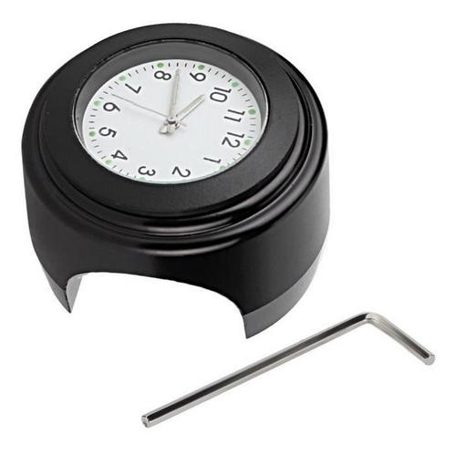 Montre À Quartz Étanche Pour Montage Sur Guidon De Moto (Cadran Blanc À Surface Noire)