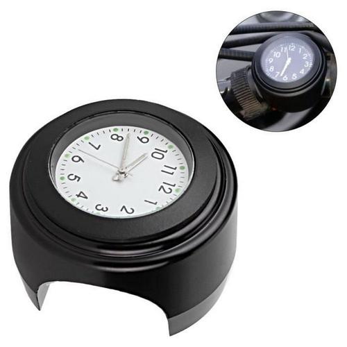 Montre À Quartz Étanche Pour Montage Sur Guidon De Moto (Cadran Blanc À Surface Noire)