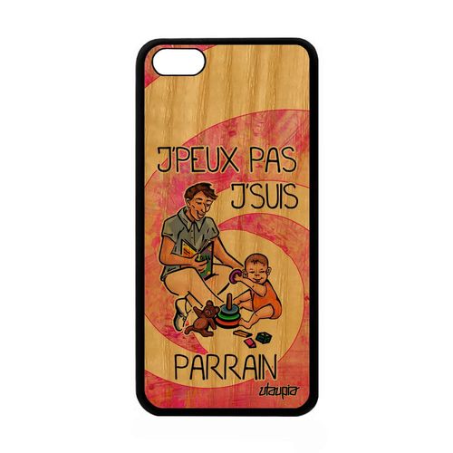 Coque Humour J'peux Pas J'suis Parrain Iphone 5c Bois Silicone Naissance Garcon Tpu 16 Go 4g Rose Cover Texte Humoristique Je Apple