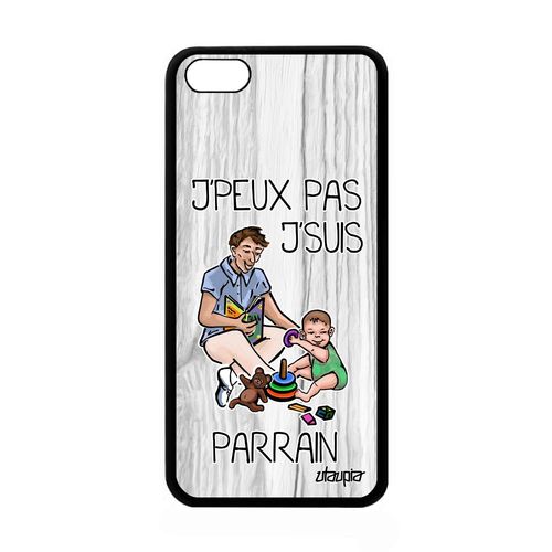 Coque Apple Iphone 5c En Silicone J'peux Pas J'suis Parrain Humour Gris Je Rigide Humoristique Jpeux Drole Noir De Protection Unique