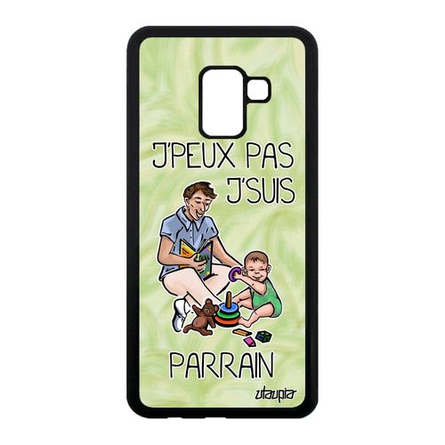 Coque Silicone Galaxy A8 2018 J'peux Pas J'suis Parrain Original Etui Vert Comique Drole Housse 4g Humour Jpeux Texte Bd Je Samsung