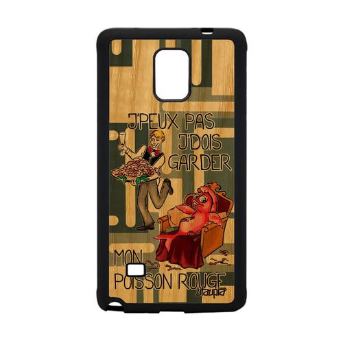 Coque En Bois Silicone Pour Galaxy Note 4 Et Jpeux Pas J'dois Garder Mon Poisson Rouge Texte Dessin Comique Tpu 4g Bumper Je Samsung