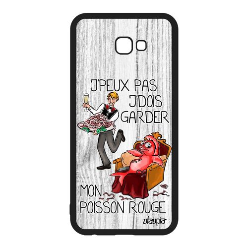 Coque J'peux Pas J'dois Garder Mon Poisson Rouge Samsung Galaxy J4 Plus 2018 Silicone Texte Smartphone Dessin Drole Case Telephone