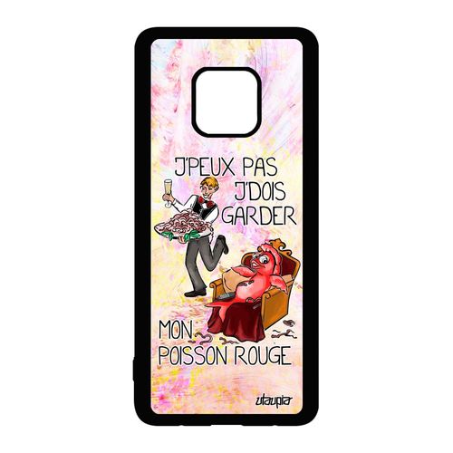 Coque Antichoc Huawei Mate 20 Pro Silicone Humour J'peux Pas J'dois Garder Mon Poisson Rouge Personnalisé Metal Je Housse Violet De