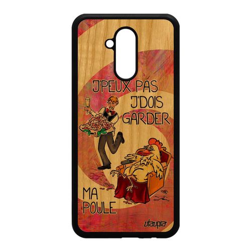 Coque Bois Telephone Pour Huawei Mate 20 Lite Silicone J'peux Pas J'dois Garder Ma Poule Case Tpu Rose Humoristique Etui Coq Texte
