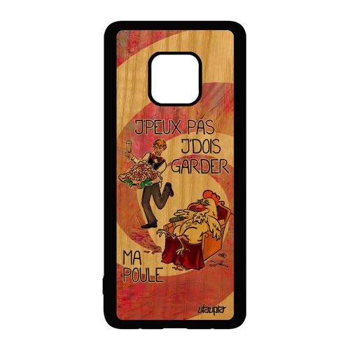 Coque Pour Huawei Mate 20 Pro Bois Silicone J'peux Pas J'dois Garder Ma Poule Animaux Cartoon Humoristique Rigide Humour Rose Jpeux