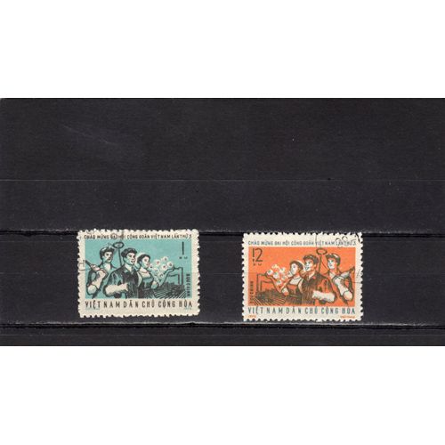 Timbres-Poste Du Viet-Nam Du Nord (3ème Congrès National Des Syndicats Ouvriers)