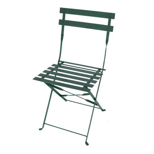 Chaise De Jardin Pliante En Métal - Vert - L 41 X P 46,5 X H 81,5 Cm