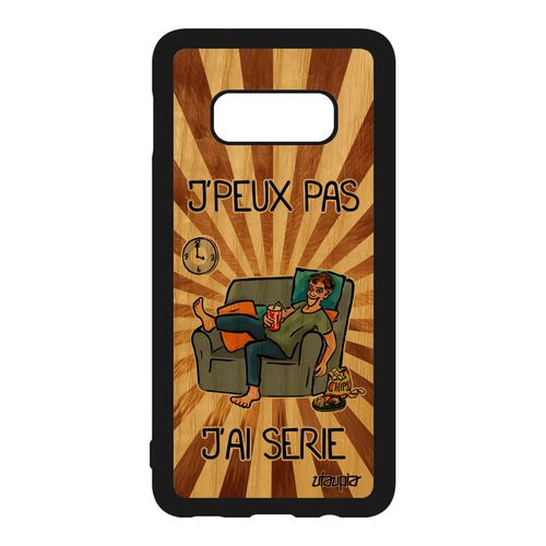 Coque Silicone Samsung Galaxy S10e En Bois J'peux Pas J'ai Série Je Smartphone Jpeux Dessin Animé Tele Marron Comique Manga Humour