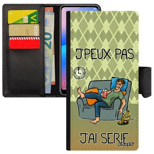 Coque Honor 8a Porte Cartes J'peux Pas J'ai Série Portable Bd Tele Vert Humour Texte Pu Comique Unique Dessin Animé Antichoc Jpeux