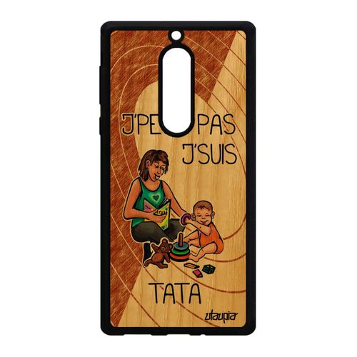 Coque Nokia 5 Bois Silicone J'peux Pas J'suis Tata Smartphone Humoristique Bd Housse Antichoc Je Enfant Marron Texte Made In France
