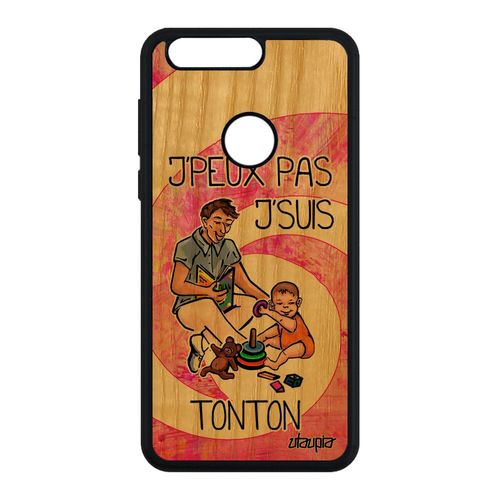Coque Pour Honor 8 Bois Silicone J'peux Pas J'suis Tonton Bande Dessinée Drole Case Design Humour Oncle Rose Housse Humoristique Je
