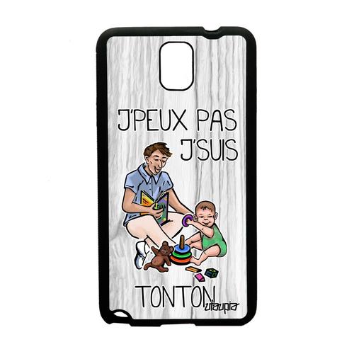 Coque Silicone Samsung Galaxy Note 3 J'peux Pas J'suis Tonton Humour Rigide Telephone Gris Jpeux Original Housse Bande Dessinée Je