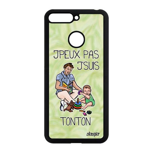 Coque J'peux Pas J'suis Tonton Pour Honor 7a Silicone Naissance Fille Rigide Oncle Drole Souple Vert Jpeux Telephone Humour Comique