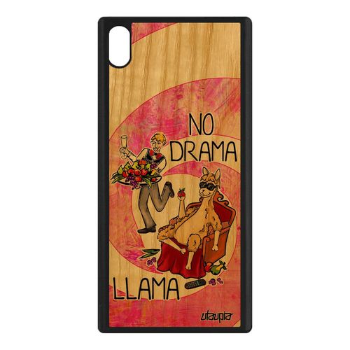 Coque Silicone No Drama Lama Sony Xperia Xa1 Ultra Bois Dramallama Etui Animal Frêne Cartoon Rose Personnalisé Telephone Humour De