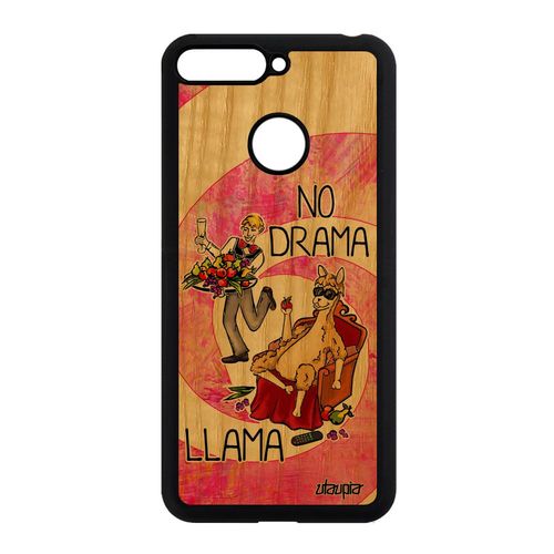 Coque Silicone Honor 7a Bois No Drama Lama Drole Bande Dessinée Llama Rose Telephone Humour De Protection Smartphone Made In France