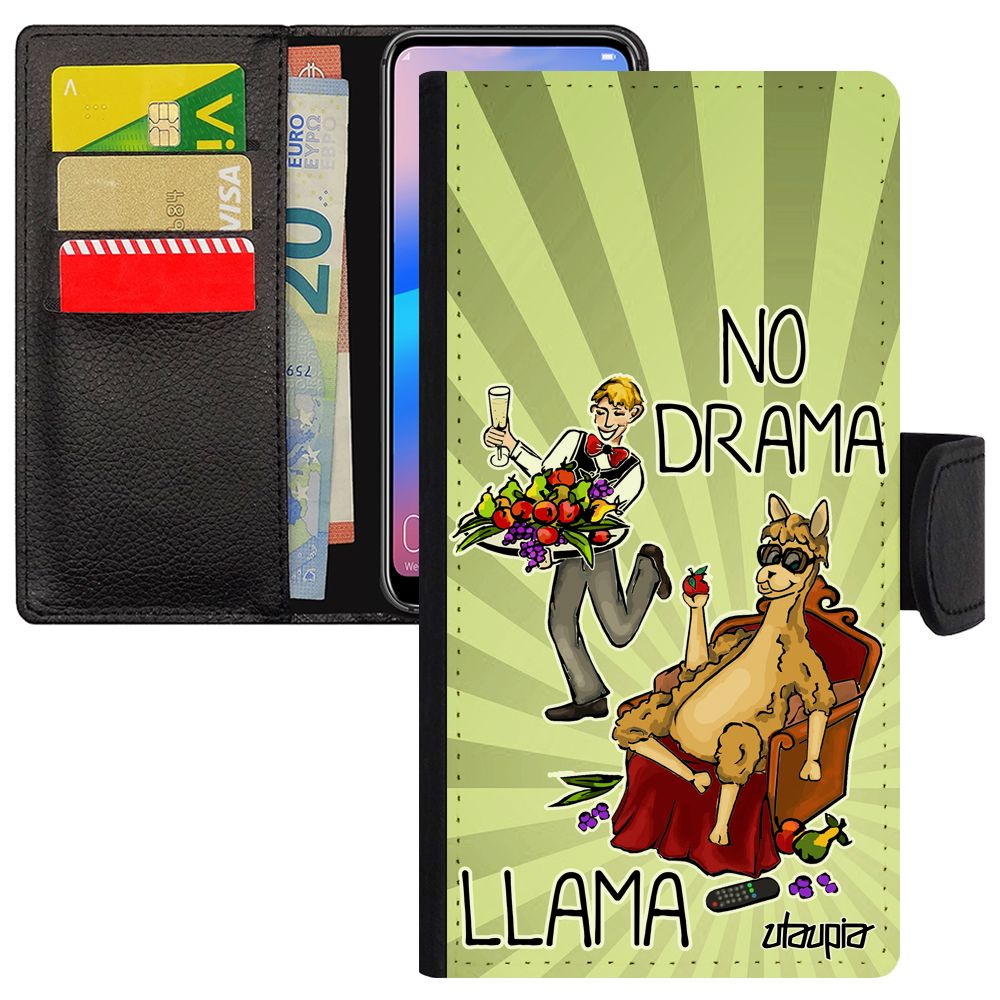 Coque De Protection Galaxy A3 2017 Rabat No Drama Lama Comique Animal Llama Etui Design Dramalama Drole Texte Flip Case Vert Samsung