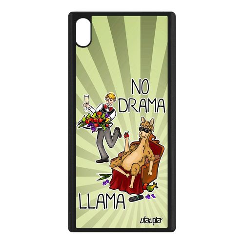 Coque No Drama Lama Sony Xperia Xa1 Ultra Silicone Rigide Cartoon Llama Animal Texte Case Drole Housse Motif Comique Vert Dramalama
