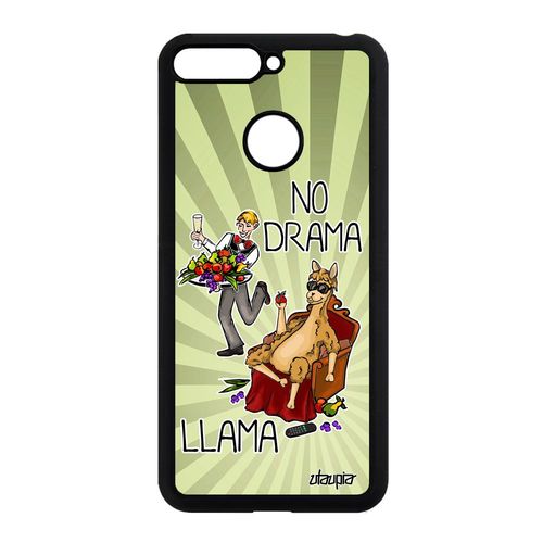 Coque Honor 7a Silicone No Drama Lama Llama Vert Cartoon Drole Animal Etui De Protection Comique Humour Dramalama Texte Pas Cher Bd