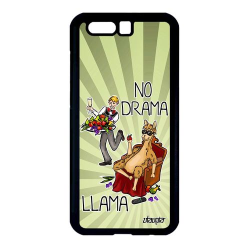 Coque Honor 9 Silicone No Drama Lama Dramalama Original Comique Etui Drole Telephone Humour Llama Texte Vert Bd Animal Housse Gel De