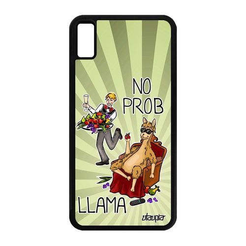 Coque No Prob Lama Iphone Xs Max En Silicone Animal Mobile Cartoon Drole Cover Bd Texte Portable Llama Housse Problama Vert