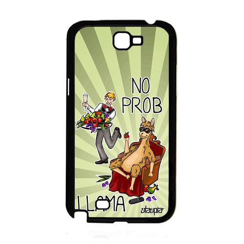 Coque Galaxy Note 2 Silicone No Prob Lama Motif Animal Cartoon Texte Drole Problama Humour Housse Vert Case Souple Bd Mobile Samsung