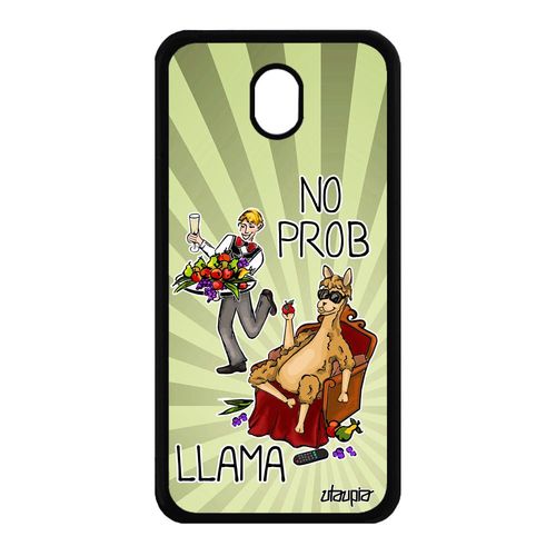 Coque Pour Galaxy J7 2017 Pro Silicone No Prob Lama Comique Bd Drole Llama Problama Vert Texte Animal Mobile Humour Cartoon Samsung