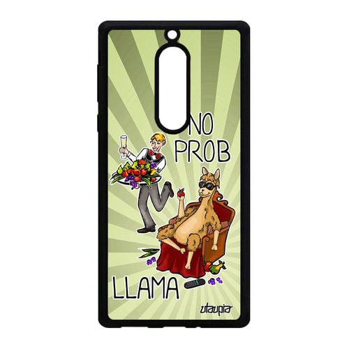 Coque Pour Nokia 5 Silicone No Prob Lama Animal Unique Cartoon Drole Aluminium Bd Texte Portable Llama Mobile Comique Problama Vert