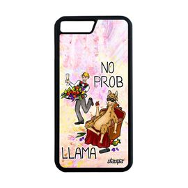 Coque Drole No Prob Lama Iphone 7 Plus En Silicone Texte Case Original Jaune Design Telephone Llama Comique Mobile Humour