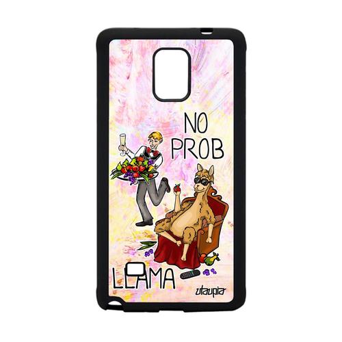 Coque Samsung Galaxy Note 4 Silicone Drole No Prob Lama Texte Case Humour Llama Design Comique Antichoc Problama Cartoon Cover Jaune