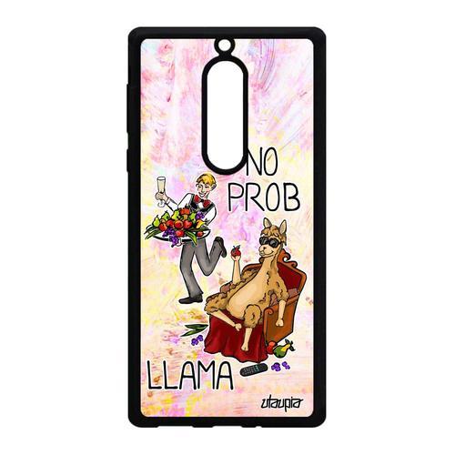 Coque Nokia 5 Silicone Drole No Prob Lama Cartoon Housse Jaune Problama Llama Mobile Design Portable Dessin Humour Comique Texte De