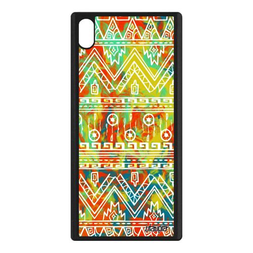 Coque Pour Sony Xperia Xa1 Ultra Silicone Motif Azteque Jaune Jolie Ethnique Tribal Antichoc Alu Fond Effet Frise Dessin 4g Gel Etui