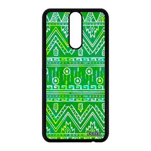 Coque Pour Huawei Mate 10 Lite Silicone Motif Azteque Pas Cher Dessin Texture Antichoc Frise Tribal Original Telephone Ethnique Vert