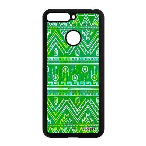 Coque Antichoc Pour Honor 7a Silicone Motif Azteque Personnalisé Etui Ethnique Fantaisie Vert Telephone Coloré Dessin Frise Original