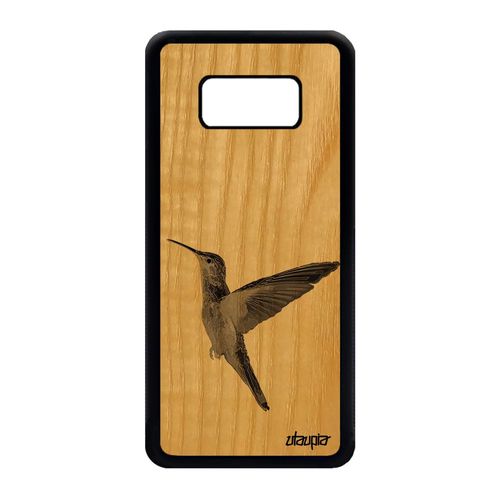 Coque S8 Bois Silicone Colibri Animaux Ecolo Nature Personnalisé Animal De Protection Telephone Oiseau Plumes Design Samsung Galaxy