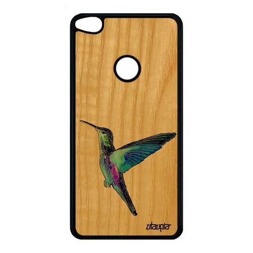 Coque Pour Huawei P9/P8 Lite 2017 Bois Silicone Colibri Ecologie Oiseau Nature Plumes Peinture Animal Violet Design Personnalisé De