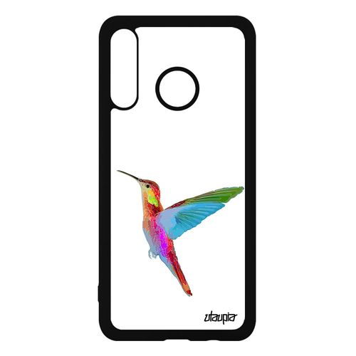 Coque Pour Huawei P30 Lite Silicone Colibri Antichoc Metal Animal Design Ecologie 4g Case Nature Oiseau Souple Orange Fleurs Floral