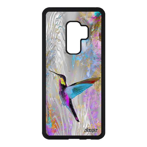 Coque Silicone Colibri Pour Samsung Galaxy S9 Plus Petit Floral Violet De Protection Telephone Animal Design Plumes Made In France