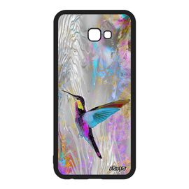 Coque Samsung Galaxy J4 Plus 2018 En Silicone Colibri Petit De Protection Antichoc Plumes Violet Oiseau Design Tpu Fleurs Ecologie