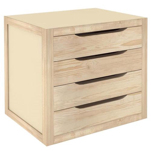 Commode en bois de pin 39 x 30 x 37,5 cm 4 tiroirs ameublement maison bureau