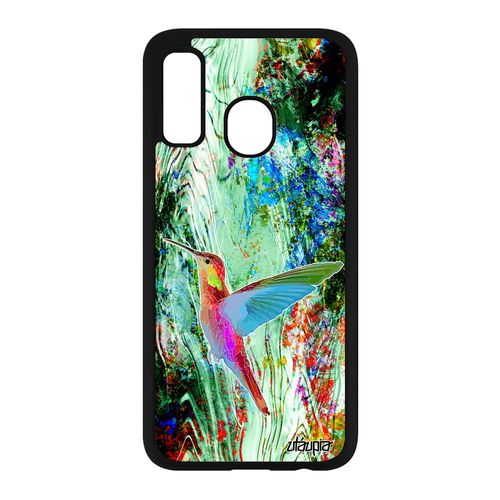 Coque Pour Samsung Galaxy A40 Silicone Colibri Animaux Plumes Portable Oiseau Nature Vert Animal 4g Tpu Floral Fleurs Made In France