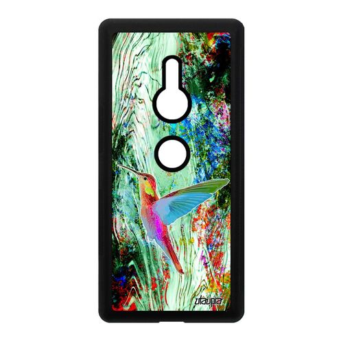 Coque En Silicone Pour Sony Xperia Xz2 Colibri Portable Floral Vert Animaux Design Pas Cher Ecologie Etui Plumes Nature 4g Animal
