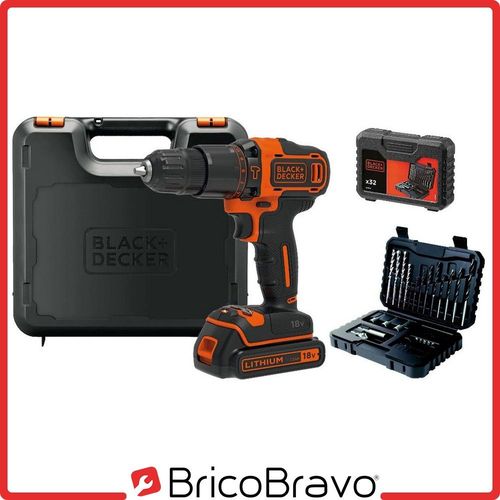 Perceuse / visseuse sans fil lithium-ion 18 V + 32 accessoires BDCHD18S32