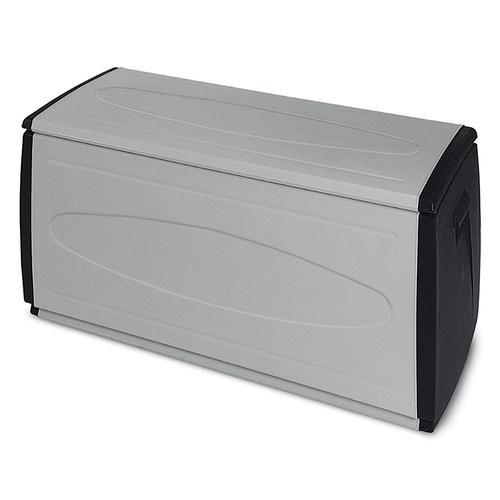 Coffre malle boîte de rangement en résine 120x54xh57cm gris extérieur 120Qblack