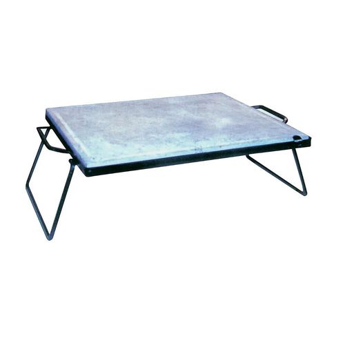 Plateau en pierre stéatite cadre et pieds pliants gril 30 x 40 cm barbecue