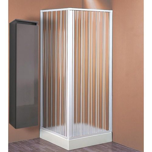 Cabine de douche en PVC porte à soufflet réductible 110/80x110/80cm BK10