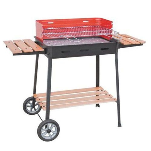 Barbecue charbon de bois rectangulaire roues pique-nique grillades Excelsir 860